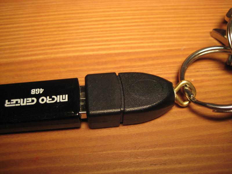 Flash drive sitting in my USB Keychain Holder